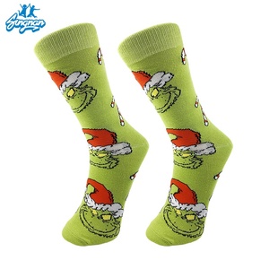 Chaussettes créatives de Noël à succès, motif de dessin animé <span class=keywords><strong>Grinch</strong></span>, chaussettes tricotées en stock, chaussettes personnalisées tendance - Product Image 3