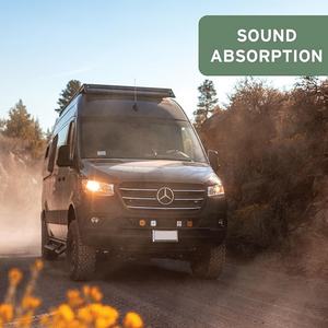 Rollo de aislamiento térmico de furgoneta y RV de alto rendimiento, alfombrilla de protección térmica insonorizada, Material negro - Product Image 6