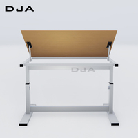 Table à Dessin Moderne pour Étudiants en Architecture avec Cadre en MDF Réglable en Hauteur et en Angle, Revêtement Poudré, Tiroir Intégré