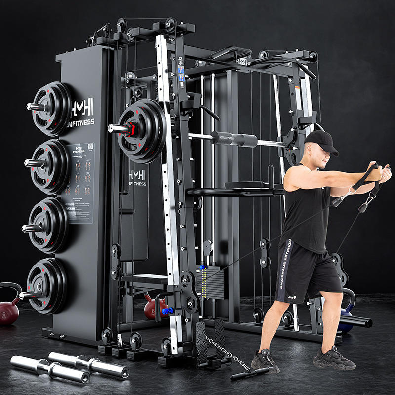 SK Multi Functional Smith Machine Trainer Commercial Gym Equipment Strength Training Pin Loaded Cable Crossover Full Gym Station