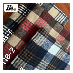 Shaoxing wholesaler twill tweed fabric wool and polyester woven woolen flannel fabric