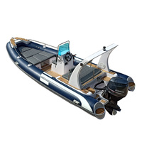 Bateau pneumatique rigide Rib600 CE RHIB 20 pieds en fibre de verre Rib 600 Hypalon, bateaux pneumatiques rigides chinois avec pont solaire