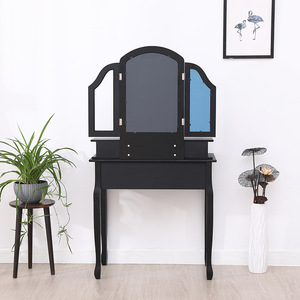Solid Wood <b>Dressing</b> <b>Table</b> <b>With</b> Mirror And <b>Storage</b> Drawers For Makeup Vanity Use - Product Image 5