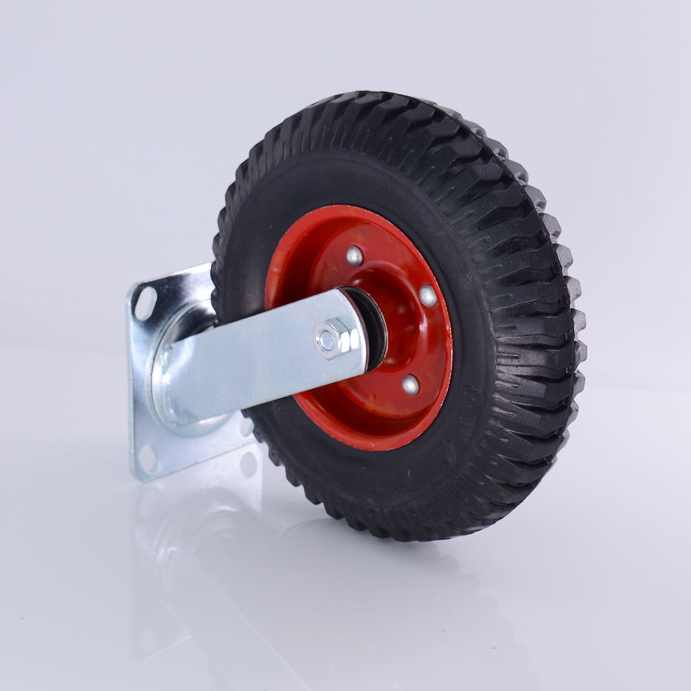 Black Rigid Swivel Castor Wheel Offroad 160mm 6 Rubber Caster Wheel Heavy Duty Suppliers Dolly Casters