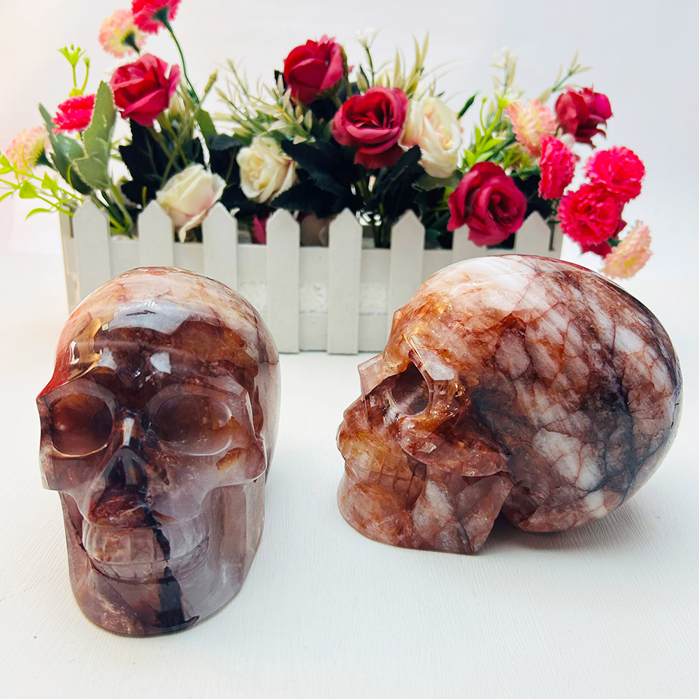 Crânes de quartz de feu rouge