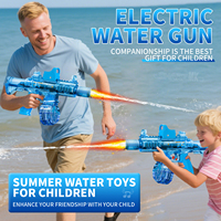 2025 nouveau été extérieur arrière-cour jeu jouets automatique pistolet à eau longue portée tir électrique M416 pistolets à eau lumières LED pour les enfants