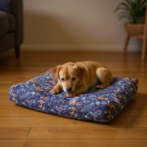 Set di Quattro Tappetini per Cani con Fondo Antiscivolo Quadrato e Motivo, Eleganti Lettini per Animali Domestici - Product Image 3