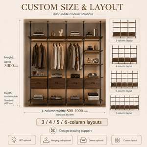 Sistema <span class=keywords><strong>de</strong></span> Estantes Modulares Personalizados con Marco <span class=keywords><strong>de</strong></span> Aluminio y Estantes <span class=keywords><strong>de</strong></span> Madera para Dormitorio, Oficina, <span class=keywords><strong>Biblioteca</strong></span> - Product Image 5