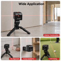 Niveau laser à faisceau rouge ZhonNa Mini, magnétique, rechargeable par USB, instrument de nivellement optique, accessoire avec trépied et vis 1/4 pour outils