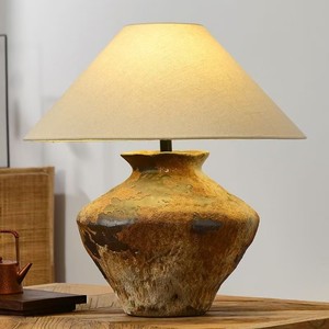Lampe de table de style Wabi-Sabi, de chevet, <span class=keywords><strong>en</strong></span> pot de <span class=keywords><strong>terre</strong></span> <span class=keywords><strong>cuite</strong></span> rétro, artistique et pour salon de thé, espace de vie d'hôtesse - Product Image 6