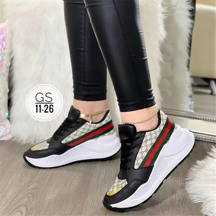 New Design Casual Walking Shoes Breathable Anti-slip Flat Casual Shoes Lace Up Outdoor Running Shoes For Women
