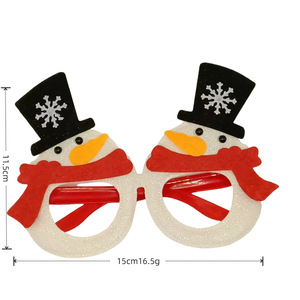 WOWEI 塑料无纺布圣诞派对眼镜老人雪人和圣诞树形状装饰道具 - Product Image 3