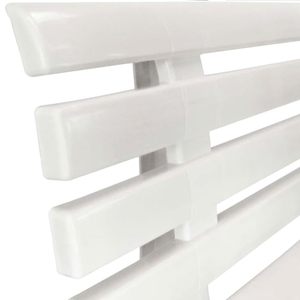 Banc de jardin en plastique blanc 145x49x74 cm, 3 places, résistant aux UV, résistant aux intempéries - Product Image 4
