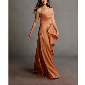 מותאם אישית באיכות גבוהה מטפחת תפוז מטפחת ללא שרוולים אסימטרי, שיפון - Product Image 3