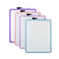 Tableau blanc effaçable à sec avec cadre coloré et marqueur noir, tableau de dessin en plastique pour enfants, petit tableau blanc miniature pour étudiants
