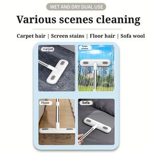 Brosse de Nettoyage Magique pour <span class=keywords><strong>Vitres</strong></span> avec Manche Extensible et Tête en Maille Nylon Durable pour Élimination des Poils d'Animaux et Nettoyage Portes/Fenêtres - Product Image 6