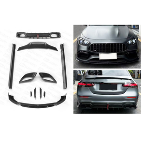 Kit de carrocería para modificación de coche 2021-2023, parachoques delantero de fibra de carbono, alerón delantero, alerón trasero, faldones laterales, guardabarros para Benz E63 - Product Image 1