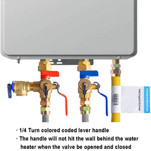 Green Valves <span class=keywords><strong>Hydro</strong></span> Master 3/4 pulgadas Ips Isolator Kit de válvula de servicio de calentador de agua sin tanque con válvula de alivio de presión, latón limpio - Product Image 6