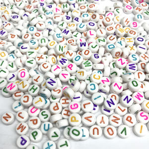 500 g/sac Plat Rond <span class=keywords><strong>Alphabet</strong></span>/Lettre Perles Intercalaires En Acrylique Multicolore Taille 7mm pour les Bijoux De Mode En Gros - Product Image 5