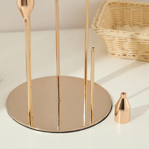 Porte-bougie en Aluminium avec fil doré pour décorations de mariage et de noël - Product Image 2