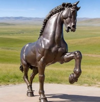 Sculpture de cheval antique en bronze 3D artisanale sur mesure avec couleur et design personnalisés par Bringfine pour les parcs publics extérieurs
