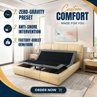 Lit électrique réglable à positions mémoire zéro-gravité avec cadre métallique moderne de luxe Foshan pour usage domestique et hôtelier