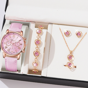 <span class=keywords><strong>Montre</strong></span> <span class=keywords><strong>femme</strong></span> LP27 avec bracelet <span class=keywords><strong>tendance</strong></span>, lot de 5 montres à quartz classiques à trois aiguilles, trois couleurs au choix, et ensemble de bijoux bracelet pour <span class=keywords><strong>femme</strong></span> - Product Image 5