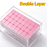 Boîte de rangement transparente en acrylique pour tuiles de mahjong, design simple ou double couche, boîte de rangement de bureau anti-poussière pour tuiles de jeu de mahjong