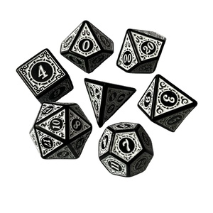 7 pièces/ensemble acrylique polyèdre dés fenêtre treillis rouge D4 ~ D20 pour <span class=keywords><strong>WarHammer</strong></span> RPG D & D table jeu de rôle jeu de société - Product Image 1