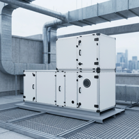 Sistema Industrial de Unidad de Manejo de Aire de Doble Planta con Ventana de Inspección Circular de Vidrio para Cuarto Mecánico de HVAC Comercial