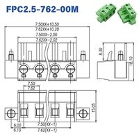 Bloque de terminales enchufable BLZ7.62/180B GMSTB-2.5/.-STF 2EDGKM con conector de acoplamiento de brida