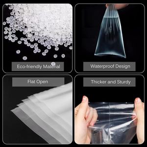 Sacs en plastique polyéthylène transparents et robustes de 3 x 30 pour le stockage de posters et d'articles larges et étroits – Qualité industrielle - Product Image 4