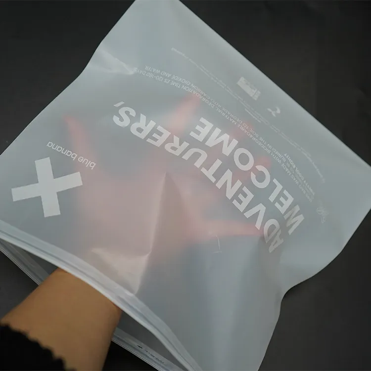 Waterproof and Dust reusable proof Matt Clothes Clothing Packaging frosted Biodegradable zipper bags