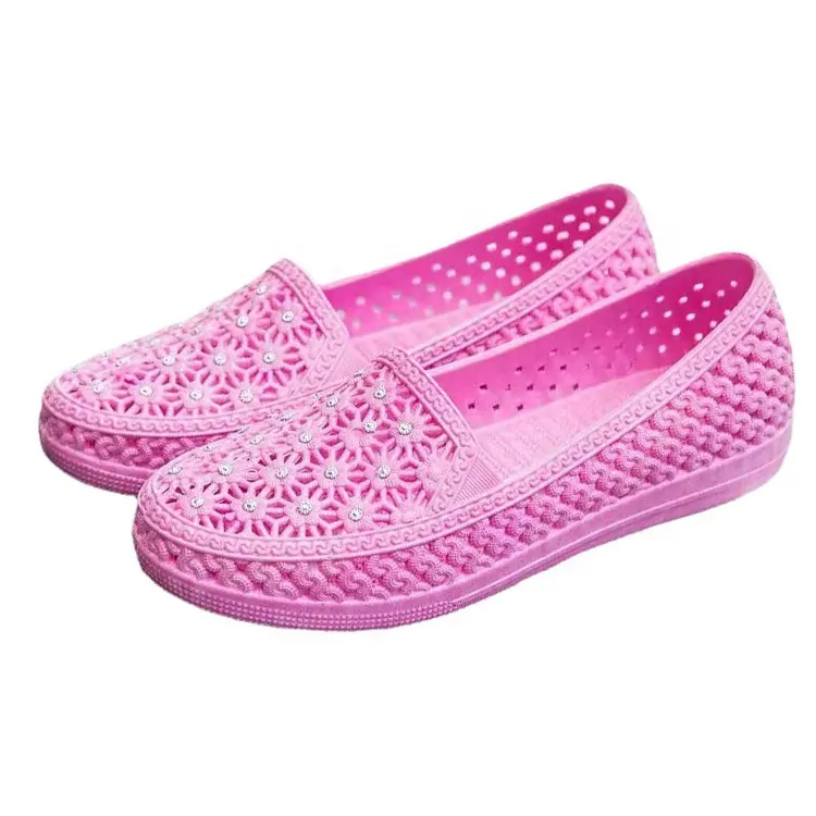Scarpe Casual a buon mercato all'ingrosso scarpe basse da donna con diamanti piatti di cristallo piatto sandali per le signore