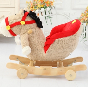Cheval à bascule en peluche pour enfants bébé cadeau d'anniversaire jouet voiture à bascule double usage bébé chaise à bascule - Product Image 5