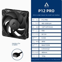 Ventilateur de refroidissement ARGB pour boîtier d'ordinateur en plastique à roulement fluide, haute vitesse et haute pression de vent, 12 cm, pour P12 PRO