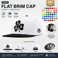 Gorra Snapback de 5 Paneles con Visera Plana, Bordado Profesional, Bicolor, de Algodón y Acrílico, Ideal para Cabezas Grandes, Estilo Urbano RTS, 25 Unidades