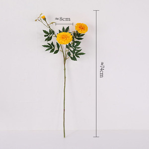 Flores Artificiales de Caléndula de 3 Cabezas, Pequeñas Flores Artificiales Frescas para Decoración del Hogar, Sala de Estar, Dormitorio, Mesa, Boda, Fiesta, Decoración Rústica - Product Image 4