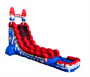 Tobogán Acuático Inflable Gigante de PVC Comercial Rojo y Azul de 20 Pies de Altura, 10x3.5x6 Metros, para Adultos y Niños al Aire Libre - Product Image 2