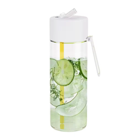 Bouteille d'eau réutilisable en plastique Tritan écologique sans BPA de 25 oz avec paille rabattable, personnalisable avec logo, pour jus et café