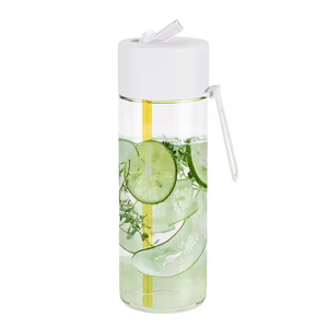 Özel Logo suyu kahve 25oz BPA ücretsiz çevre dostu kaymaz Tritan plastik yeniden kullanılabilir su şişesi Flip up saman ile - Product Image 4