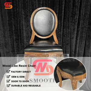 SMOOTH Silla elegante con respaldo ovalado de resina negra para jardín al aire libre para fiestas de eventos de boda - Product Image 3