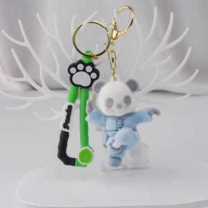 พวงกุญแจตุ๊กตาคองฟูแพนด้า 3 มิติ ขนฟู น่ารัก ของเล่นตุ๊กตาขนนุ่ม สไตล์จีน สำหรับตกแต่งรถยนต์และกระเป๋า - Product Image 1