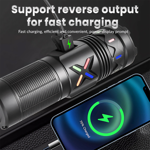 3*18650 có thể sạc lại chiến thuật đèn pin 1000lumen ngoài trời Dải huỳnh quang ngân hàng điện mạnh mẽ dẫn ánh sáng hiển thị kỹ thuật số cắm trại - Product Image 4