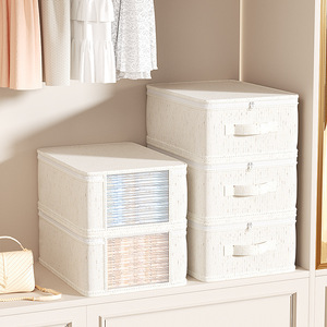 Clothing Organizer Storage <b>Box</b> Rectangle <b>Wardrobe</b> Visible Fabric Thickened Clothes Storage Bag - Product Image 1