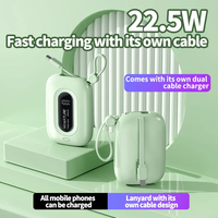 Bestseller 2-in-1 20000mAh Powerbank Schnellladung 10000mAh Ultra Slim Tragbar Eingebaute Kabel LED-Anzeige Outdoor-Nutzung Kunststoff