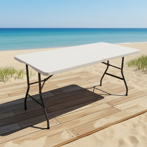 <span class=keywords><strong>Tavoli</strong></span> <span class=keywords><strong>Pieghevoli</strong></span> Leggeri per Campeggio Familiare, Arredamento Outdoor Multifunzionale Durevole, Bianco - Product Image 1