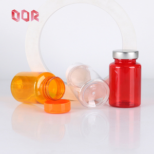 Rộng miệng Thuốc container Glossy Trắng/Đỏ nhiều màu sắc Pet lọ rỗng nhựa container với sáng bóng bạc Nắp - Product Image 4