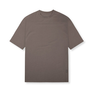 T-shirts décontractés amples et oversize pour hommes, couleur unie, col rond, en coton, pour la gym et le sport, à manches courtes, avec logo personnalisé, très demandés - Product Image 3