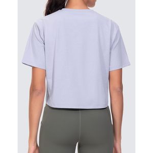 FOXA Lot de 2 hauts de yoga athlétiques à manches courtes et col rond pour femme, respirants, en spandex et polyester - Product Image 3